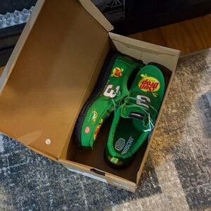 Hey  Dude Green and Yellow Logo Shoes. Dale Earnheardt. JR.